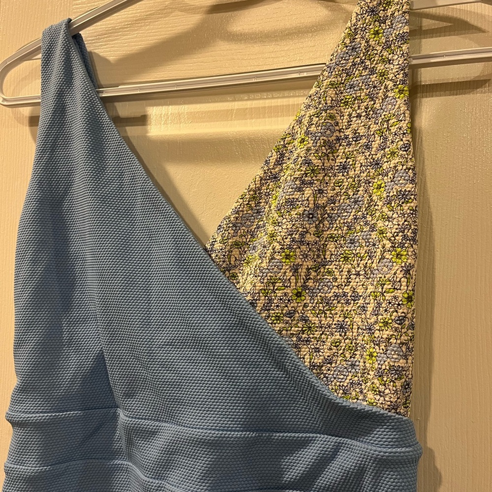 The Ashley One-piece Swimsuit in Cool Blue and Dusty Green Meadow Size 2 bin4 - Picture 3 of 7
